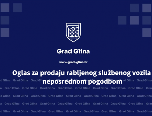 Oglas za prodaju rabljenog službenog vozila neposrednom pogodbom