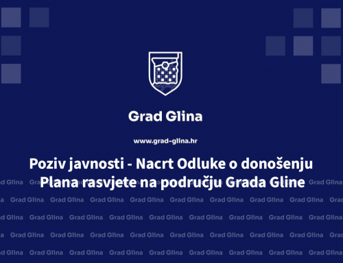 Poziv javnosti – Nacrt Odluke o donošenju Plana rasvjete na području Grada Gline